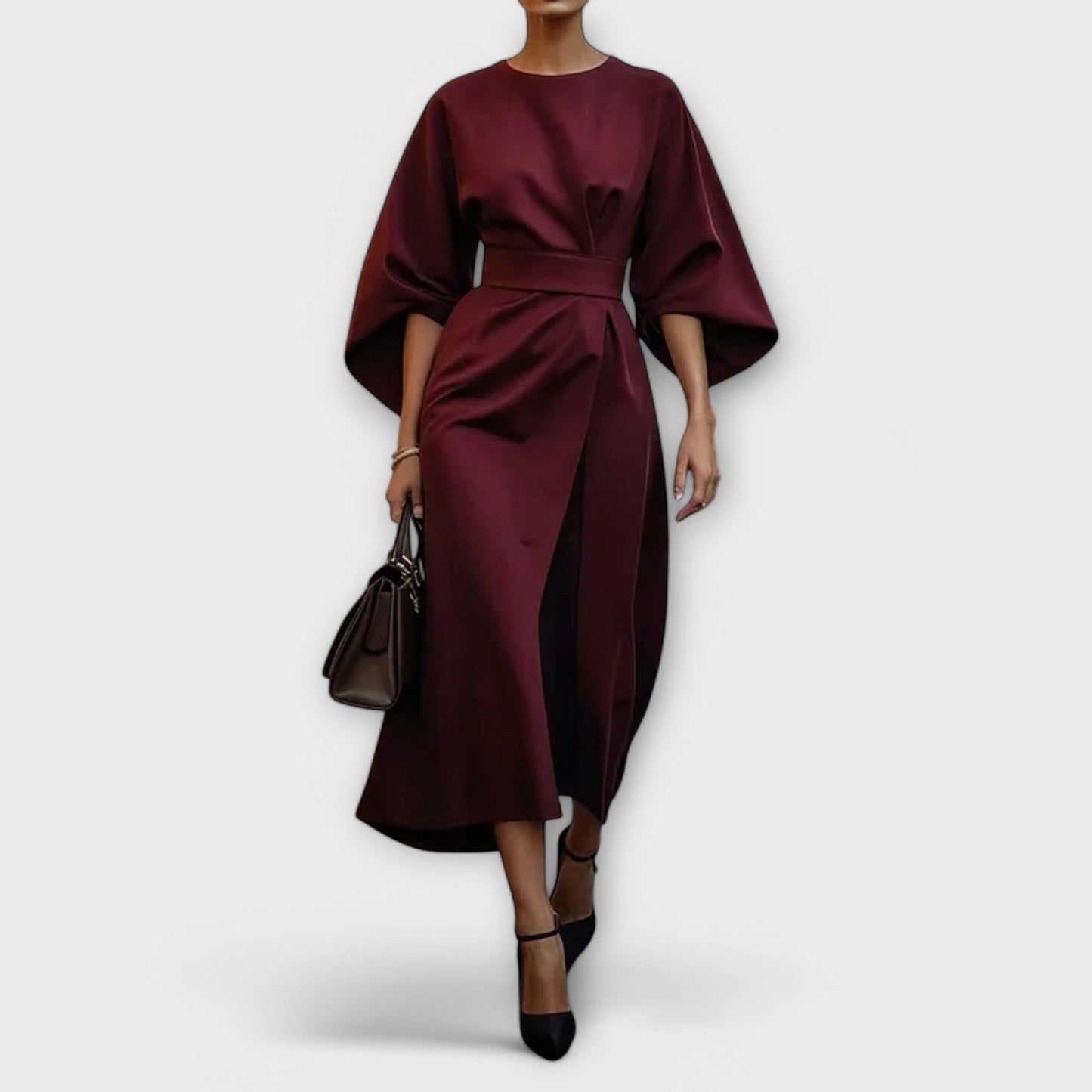 Robe Élégante à Manches Lanternes pour Femmes - Marie Montel