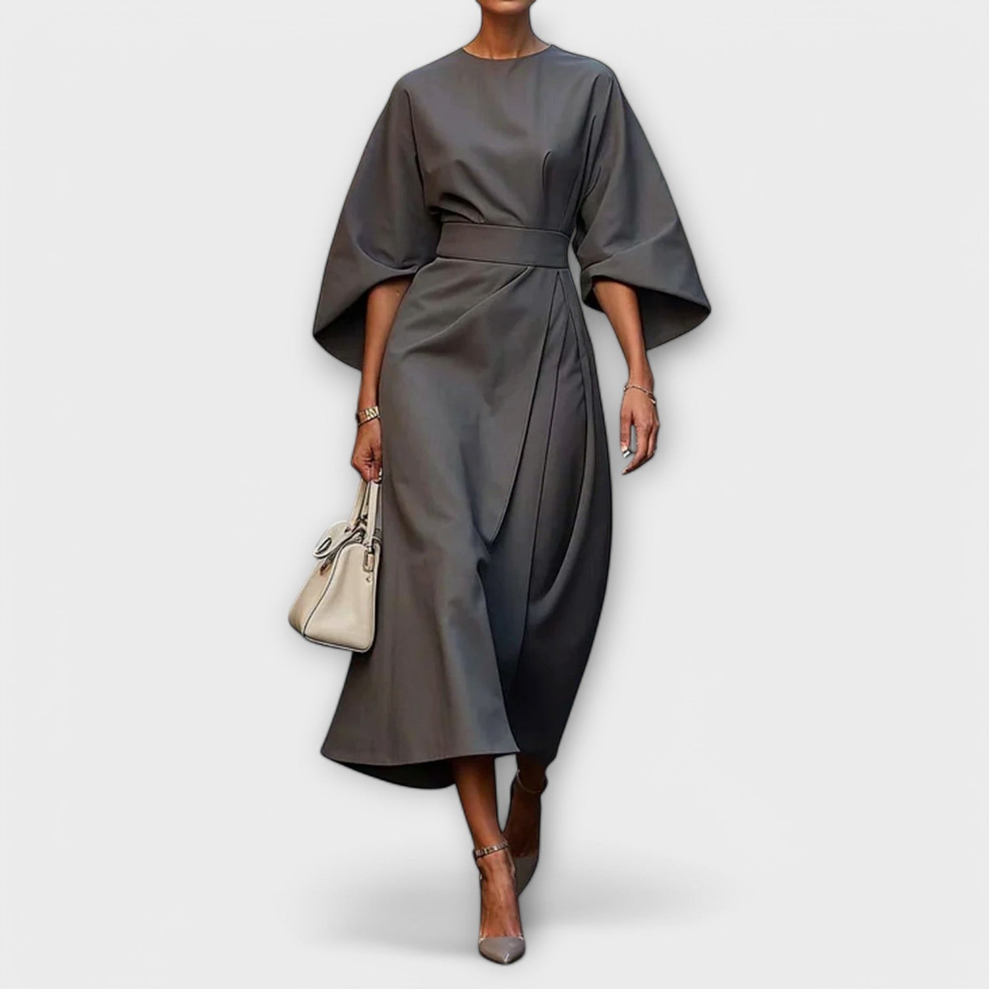 Robe Élégante à Manches Lanternes pour Femmes - Marie Montel