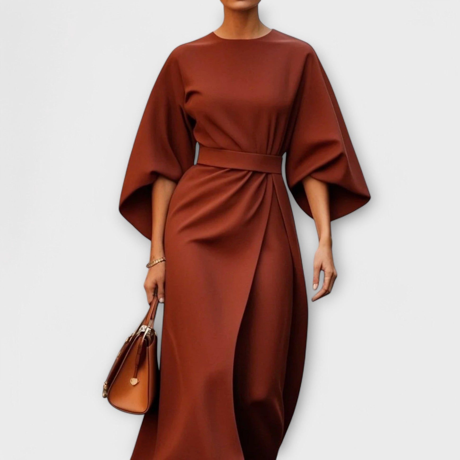 Robe Élégante à Manches Lanternes pour Femmes - Marie Montel