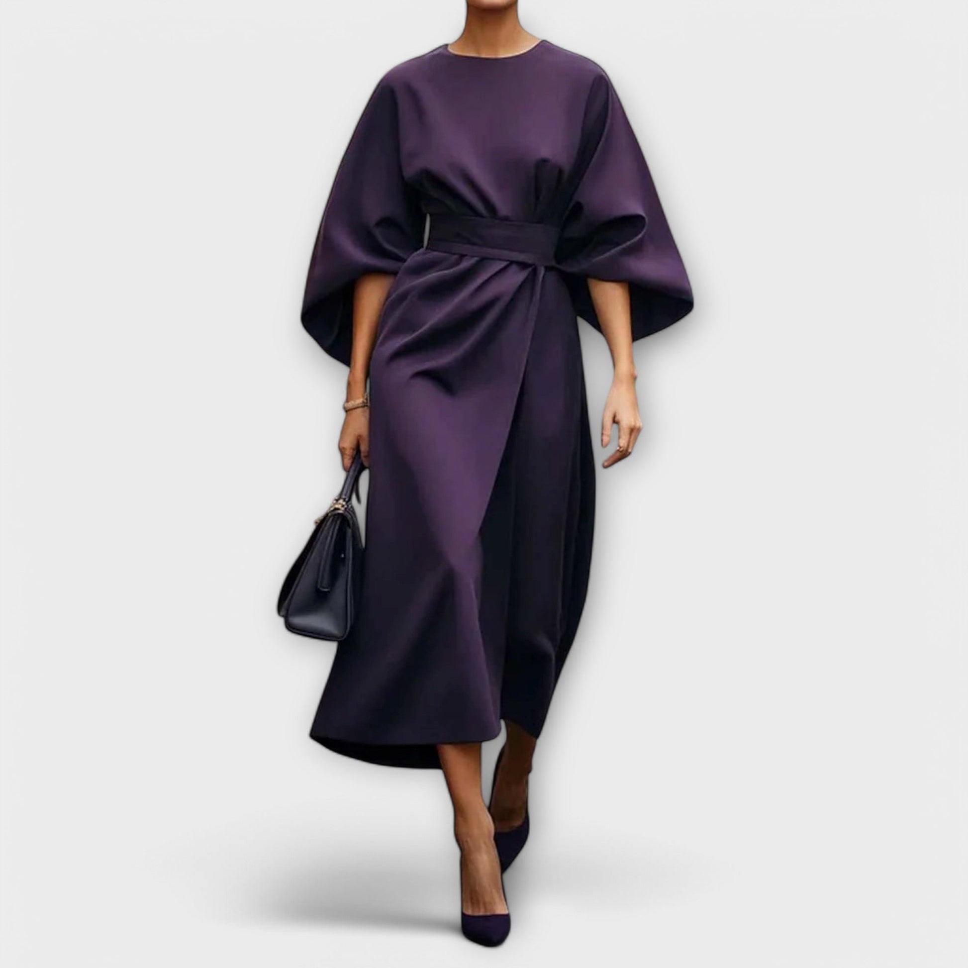 Robe Élégante à Manches Lanternes pour Femmes - Marie Montel