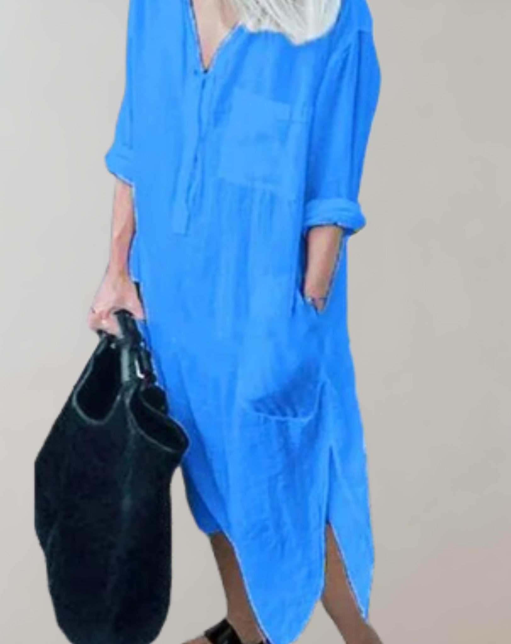 Robe Élégante à Manches Longues avec Poches pour Femmes - Marie Montel
