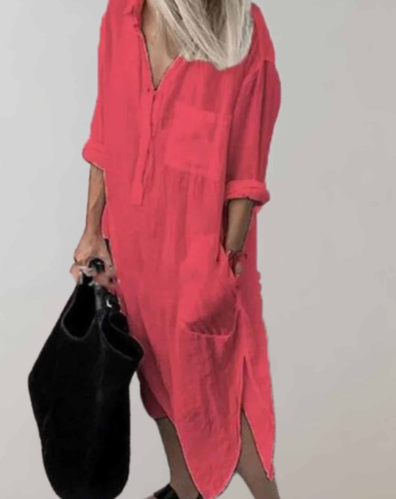 Robe Élégante à Manches Longues avec Poches pour Femmes - Marie Montel