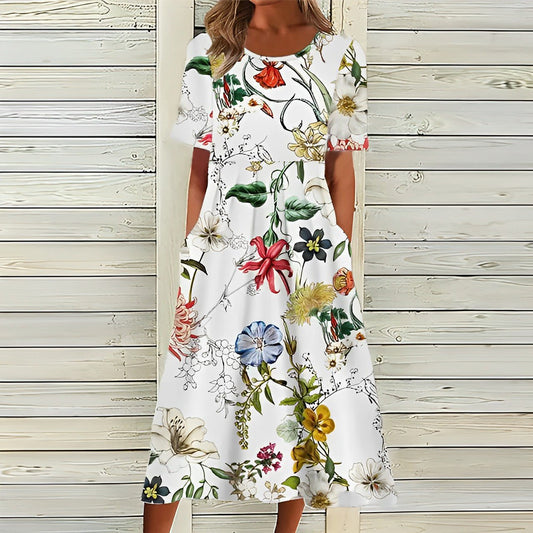 Robe Élégante à Motif Floral pour Femmes - Marie Montel
