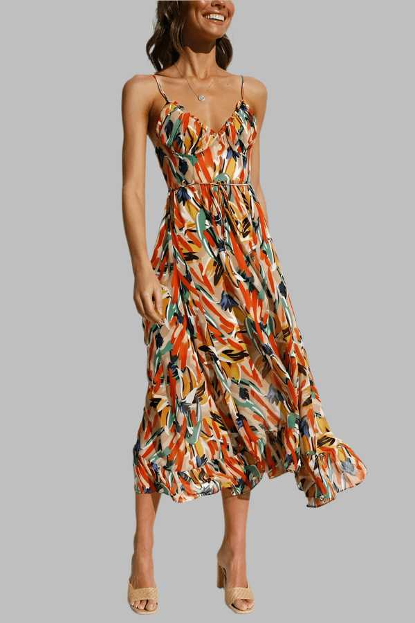 Robe Élégante Colorée à Décolleté en V pour Femmes - Marie Montel
