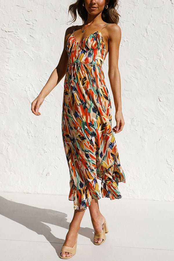 Robe Élégante Colorée à Décolleté en V pour Femmes - Marie Montel