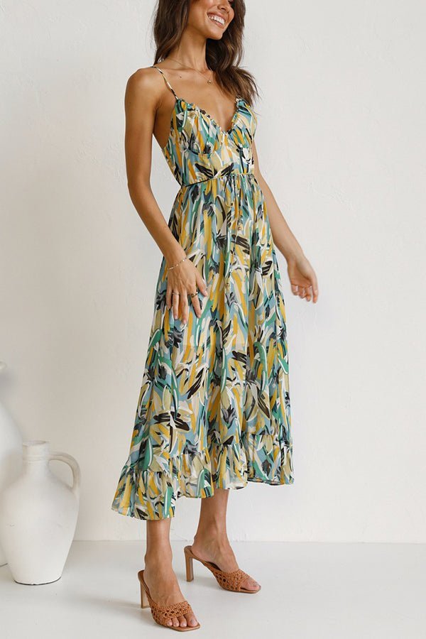 Robe Élégante Colorée à Décolleté en V pour Femmes - Marie Montel