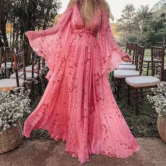 Robe Élégante en Chiffon Imprimé pour Femmes - Marie Montel