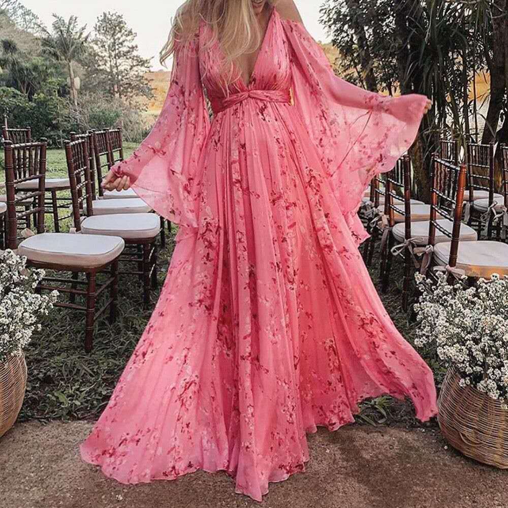 Robe Élégante en Chiffon Imprimé pour Femmes - Marie Montel