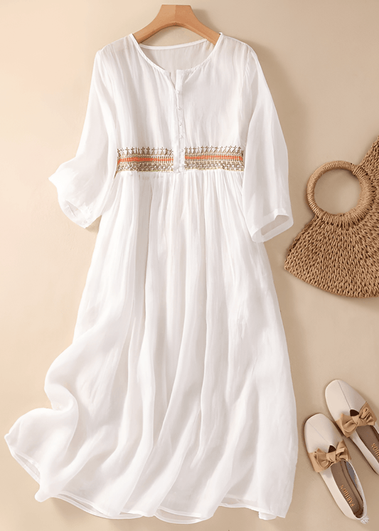 Robe Élégante en Coton et Lin pour Femmes - Marie Montel