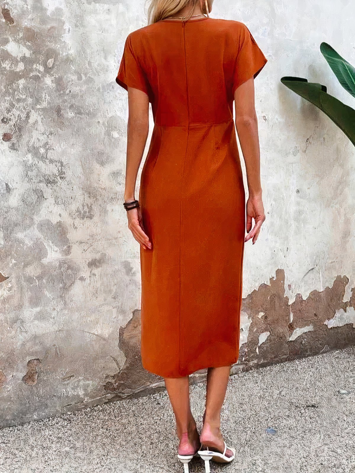 Robe Élégante Orange pour Femmes - Marie Montel