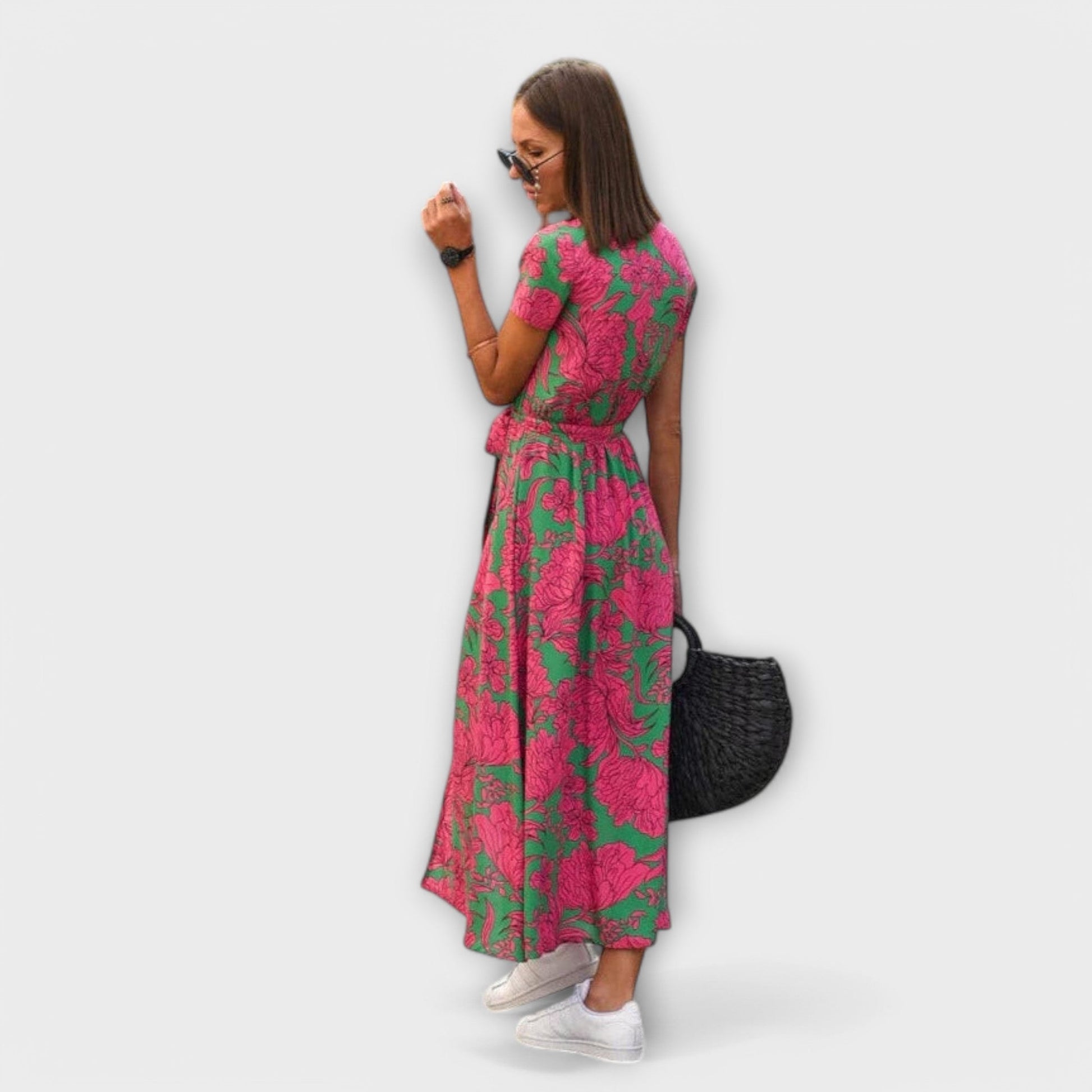 Robe Élégante Viscose à Imprimé Floral pour Femmes - Marie Montel