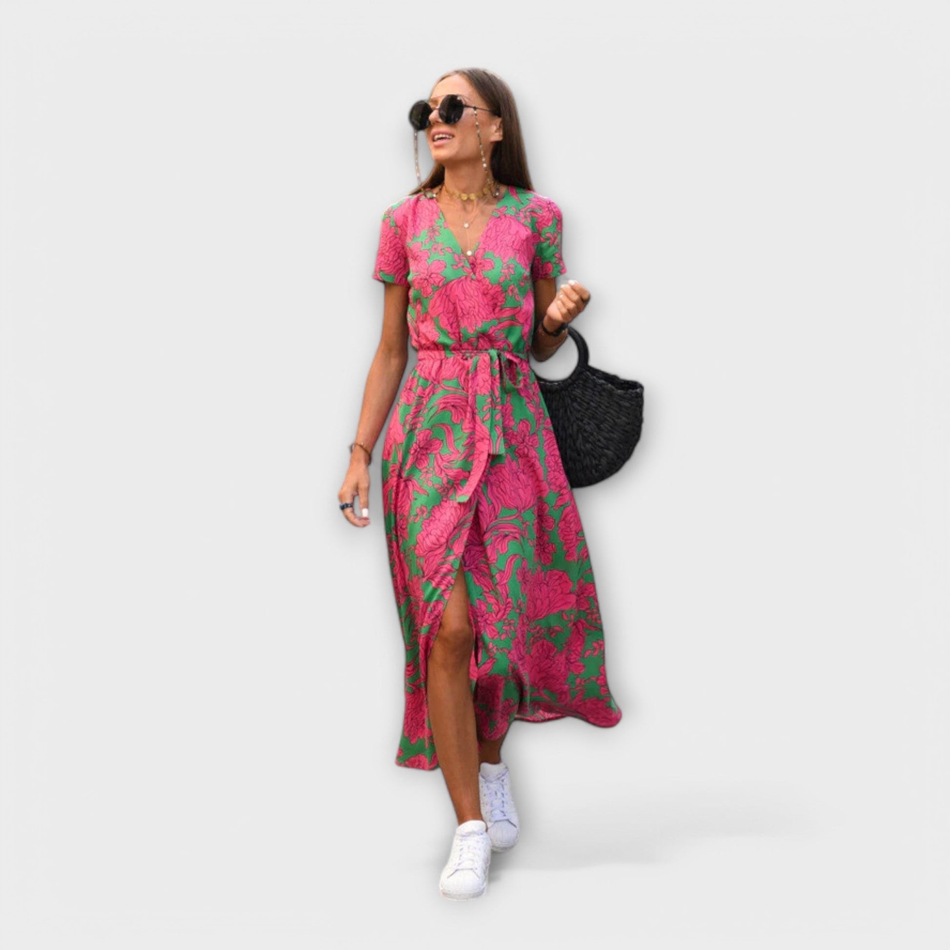 Robe Élégante Viscose à Imprimé Floral pour Femmes - Marie Montel