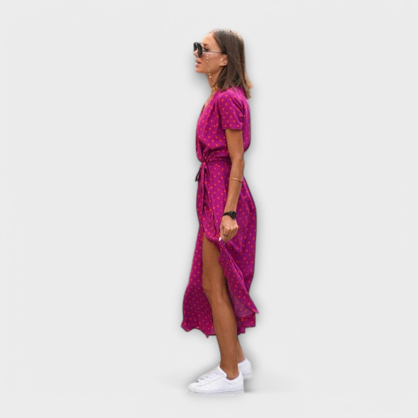 Robe Élégante Viscose à Imprimé Floral pour Femmes - Marie Montel