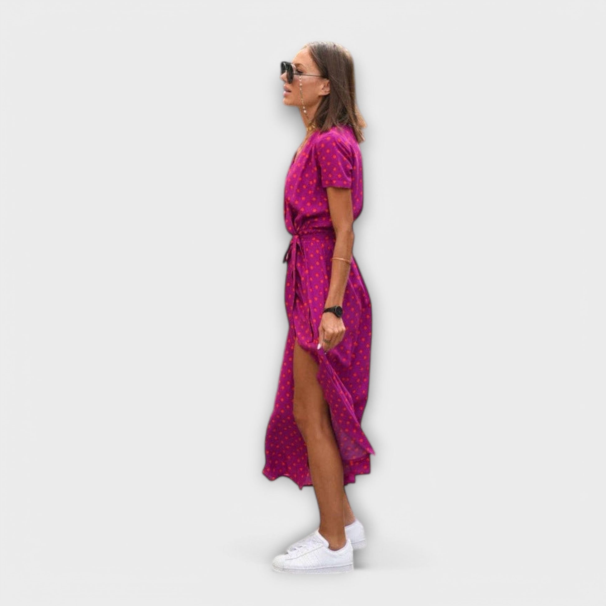 Robe Élégante Viscose à Imprimé Floral pour Femmes - Marie Montel