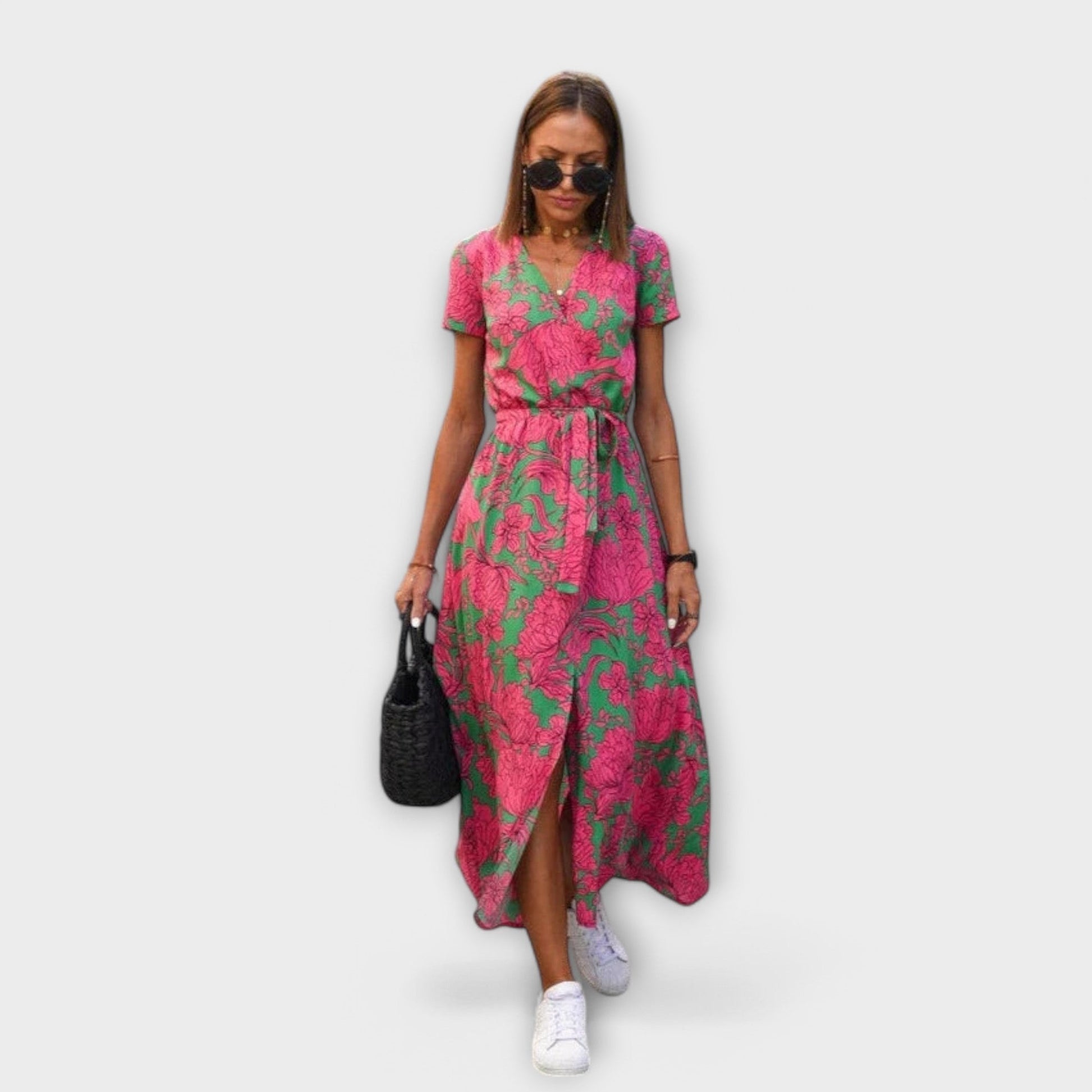 Robe Élégante Viscose à Imprimé Floral pour Femmes - Marie Montel