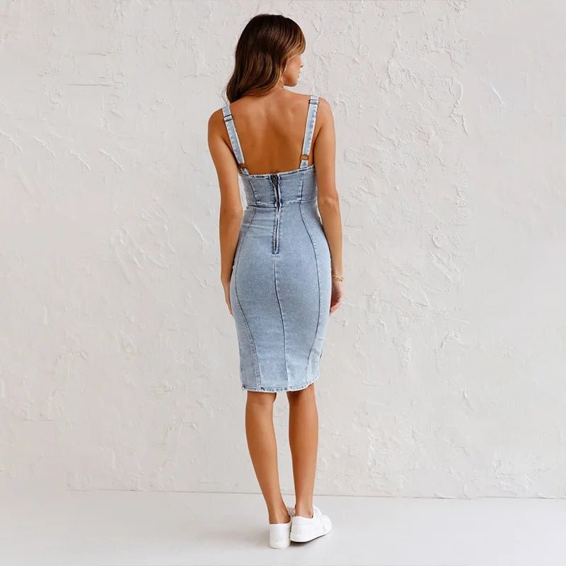 Robe en Jean Décontractée à Bretelles pour Femmes - Marie Montel