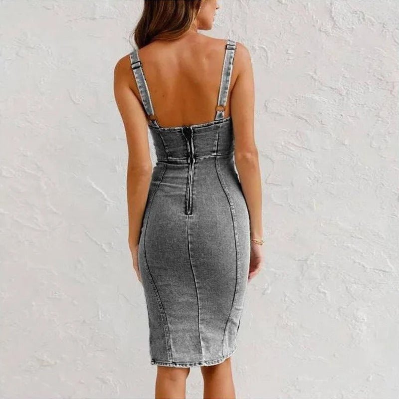 Robe en Jean Décontractée à Bretelles pour Femmes - Marie Montel