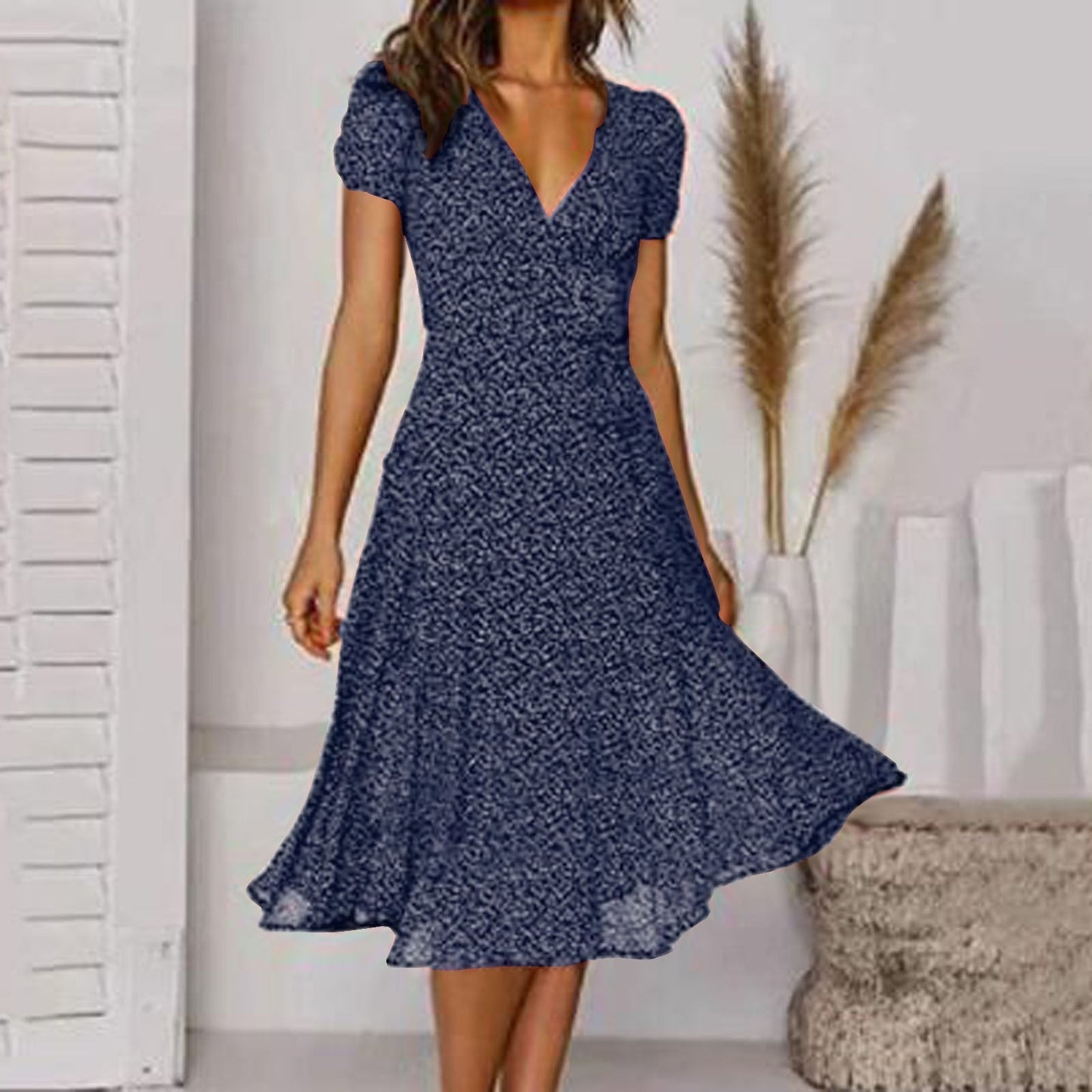 Robe Évasée à Décolleté en V pour Femmes - Marie Montel