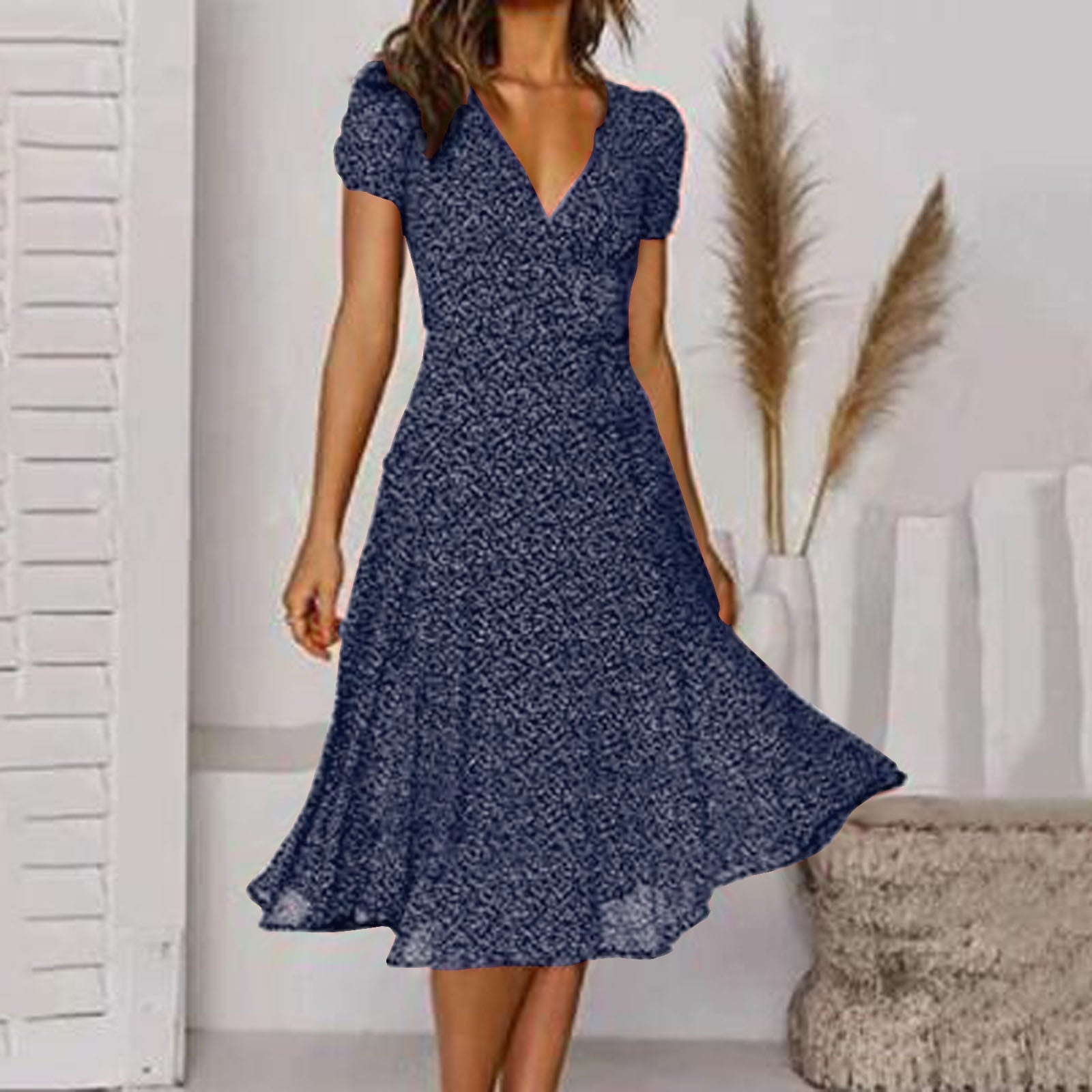 Robe Évasée à Décolleté en V pour Femmes - Marie Montel