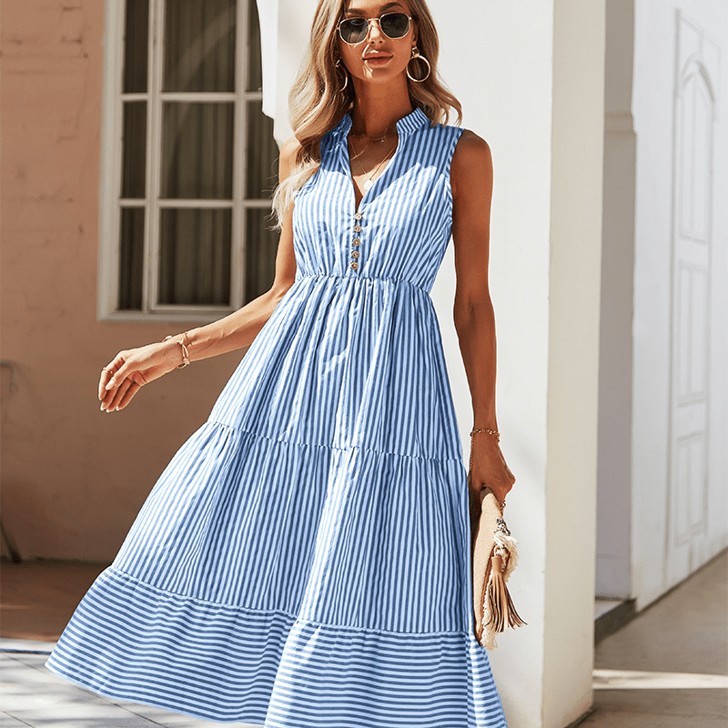 Robe Évasée à Rayures pour Femmes - Marie Montel