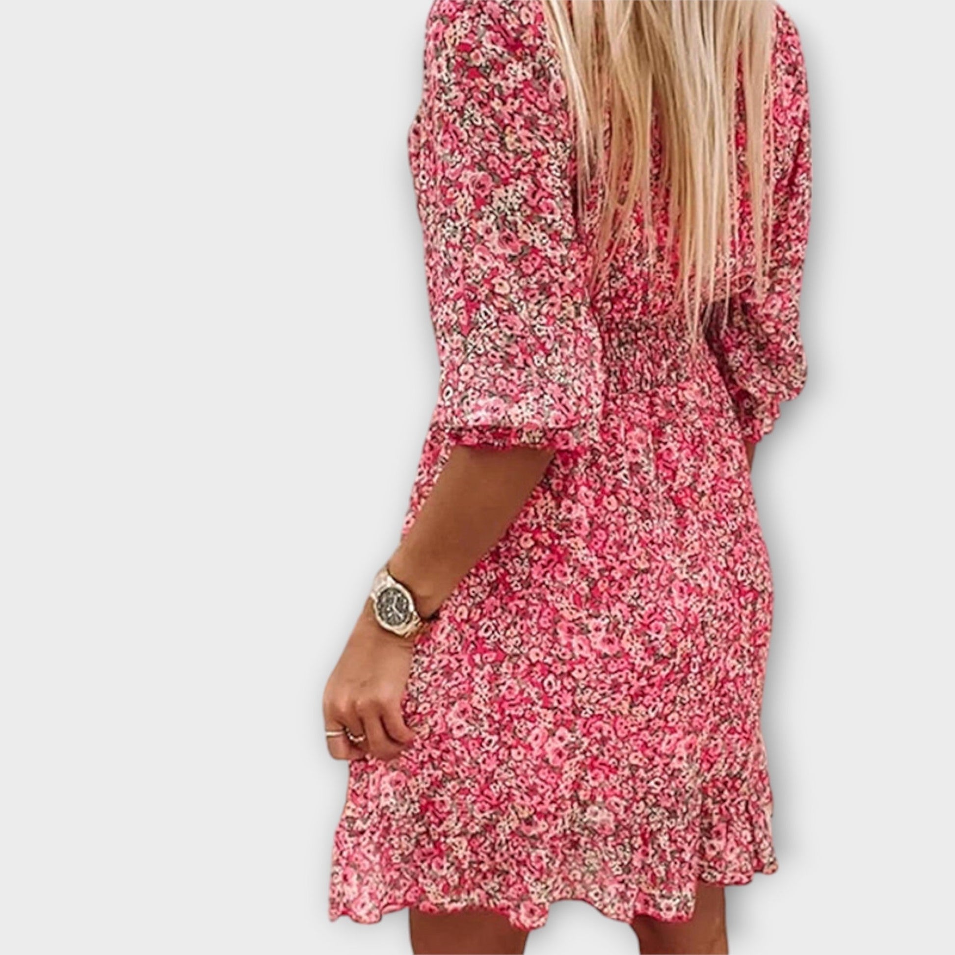 Robe Fleurie à Manches Bouffantes pour Femmes - Marie Montel