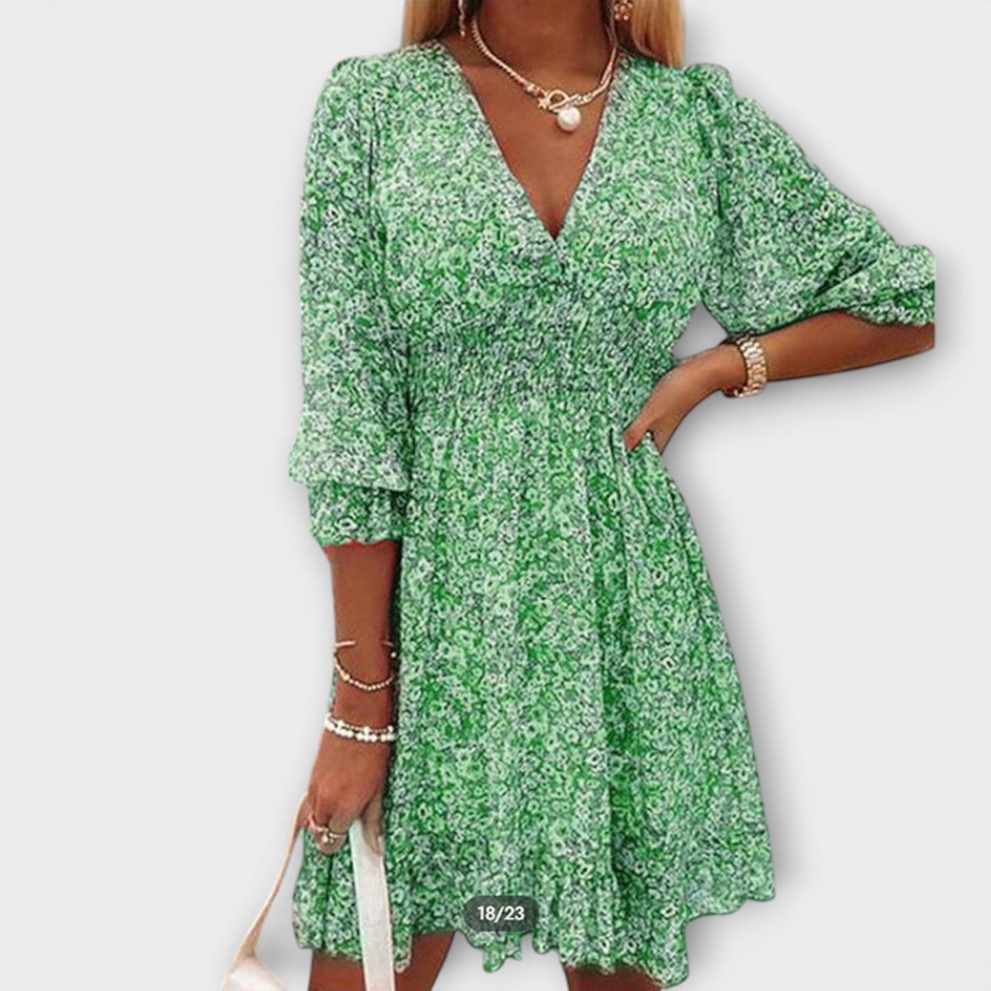 Robe Fleurie à Manches Bouffantes pour Femmes - Marie Montel