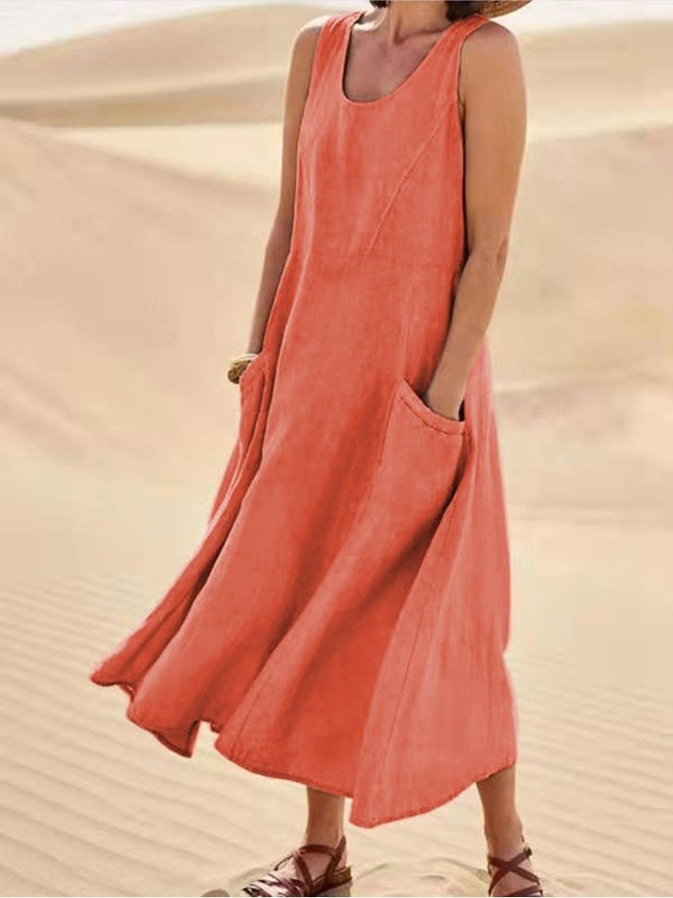 Robe Légère Maxi avec Poches pour Femmes - Marie Montel