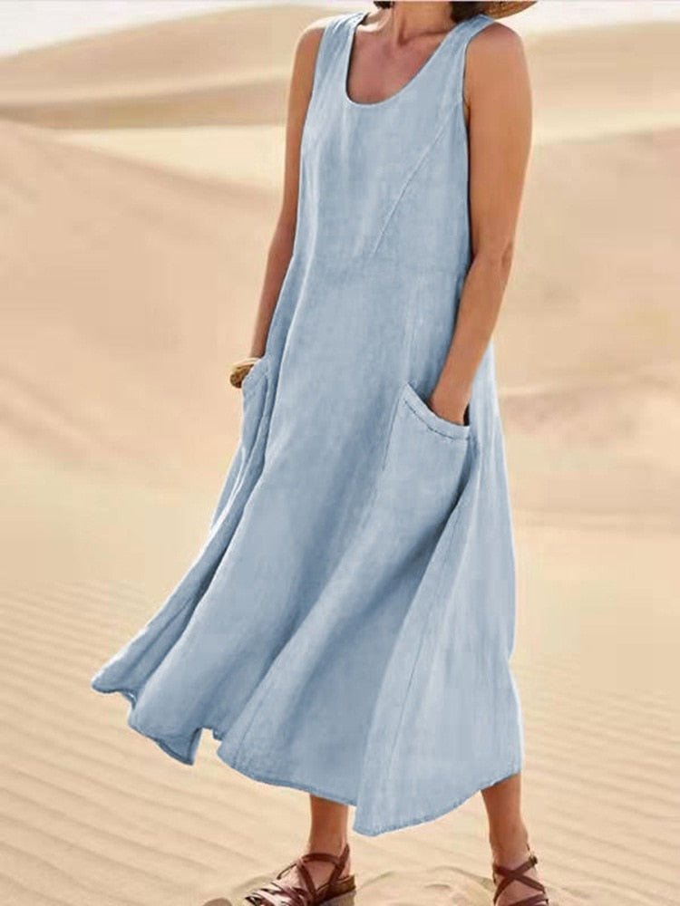 Robe Légère Maxi avec Poches pour Femmes - Marie Montel