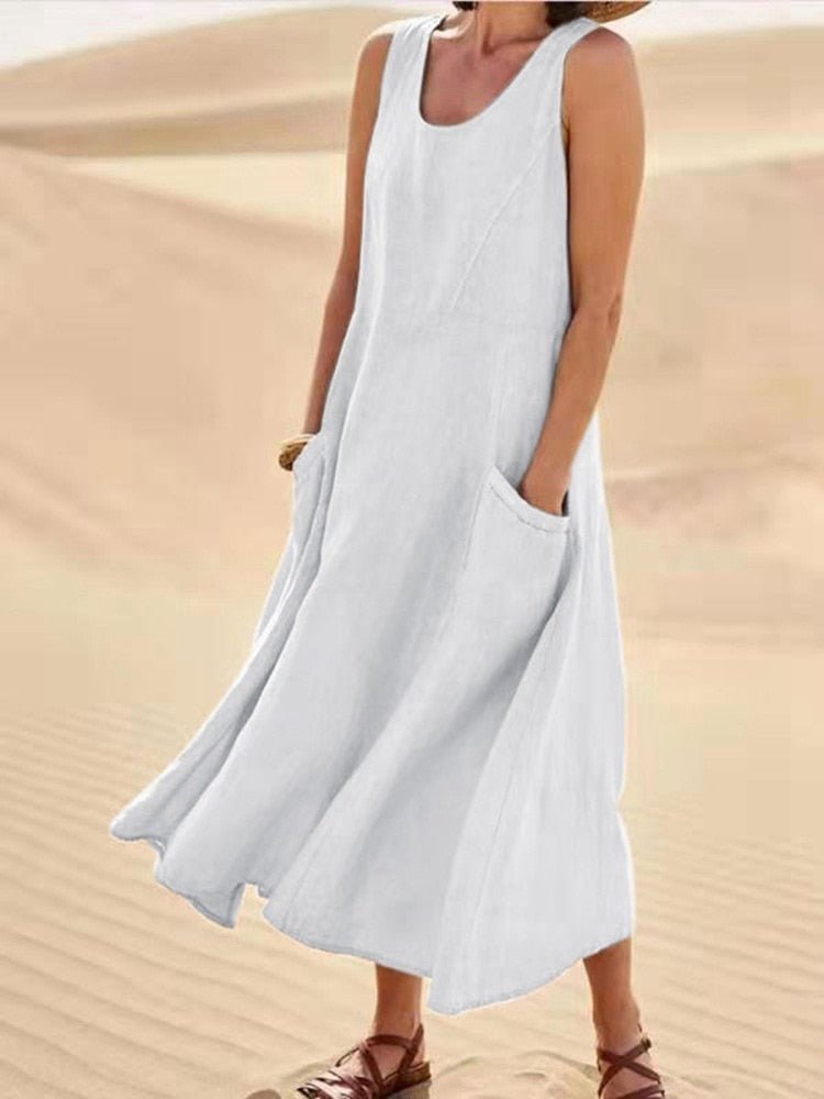 Robe Légère Maxi avec Poches pour Femmes - Marie Montel