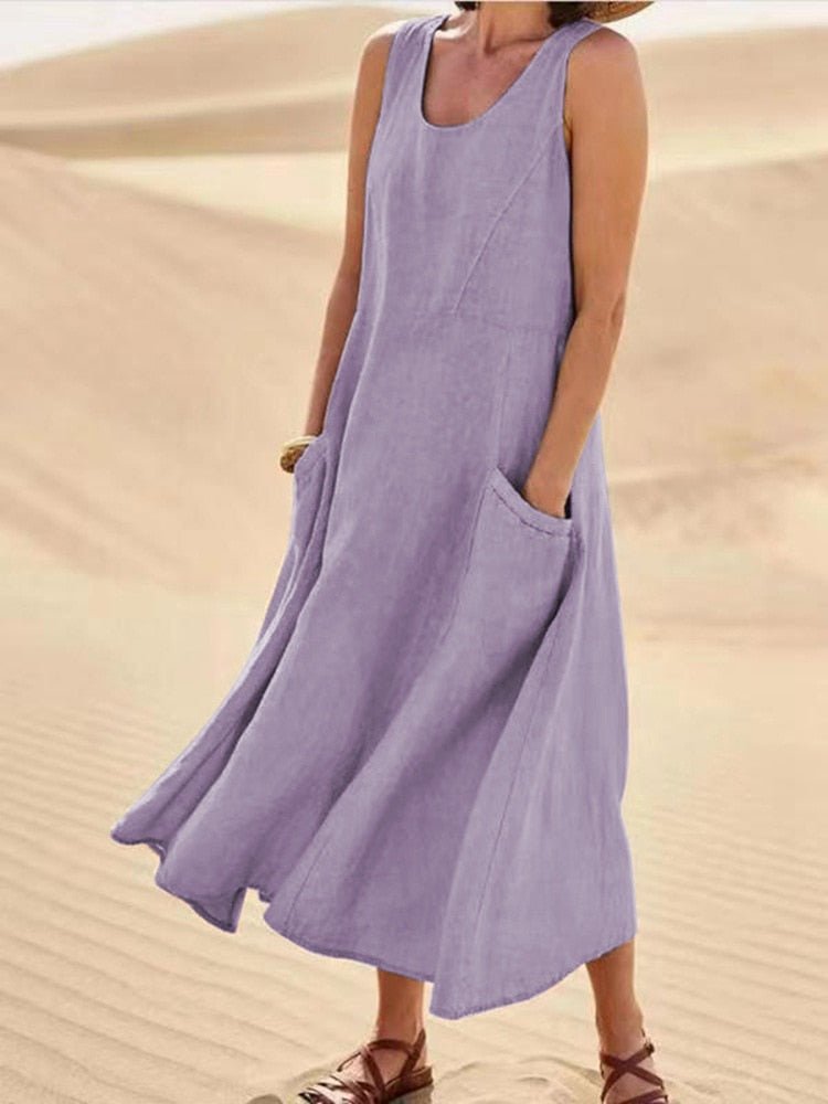 Robe Légère Maxi avec Poches pour Femmes - Marie Montel