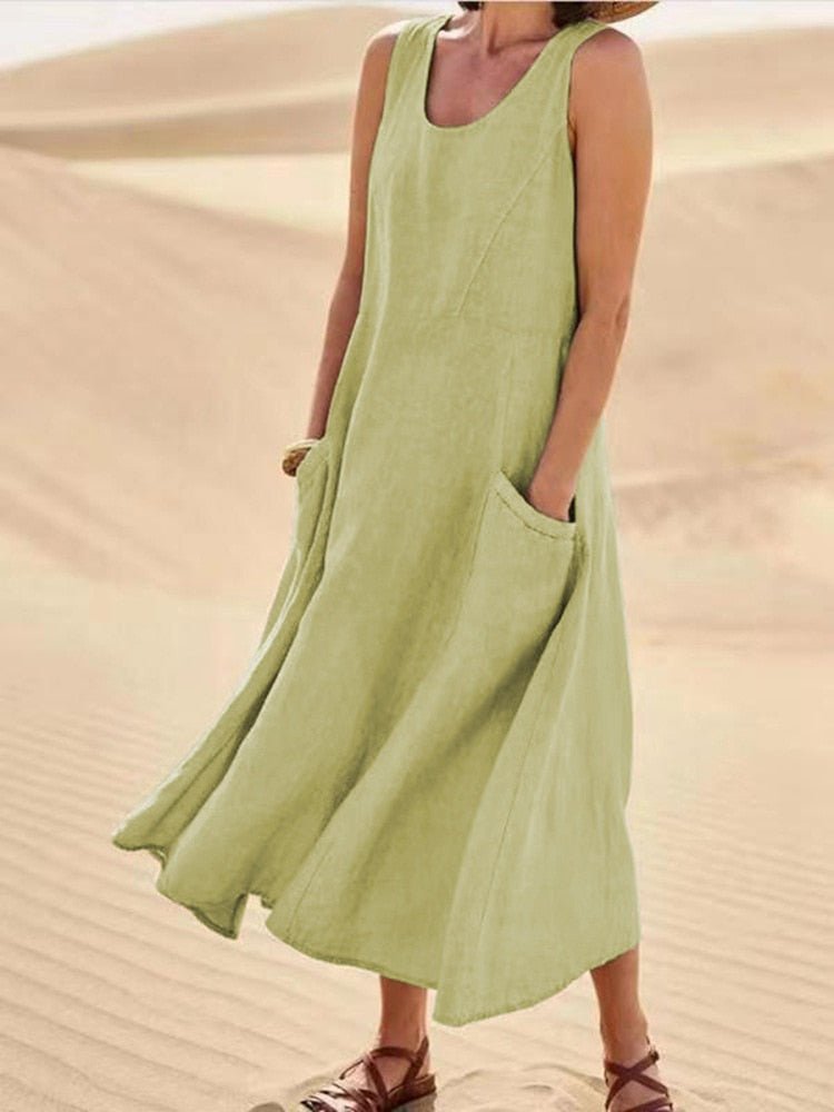 Robe Légère Maxi avec Poches pour Femmes - Marie Montel