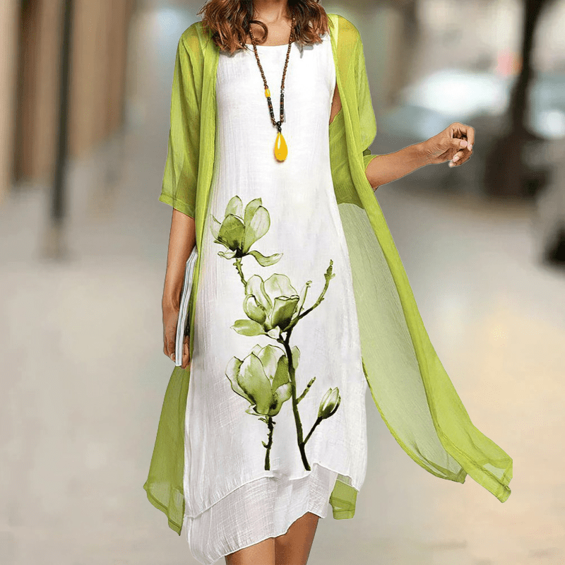 Robe Longue à Col Rond pour Femmes - Marie Montel