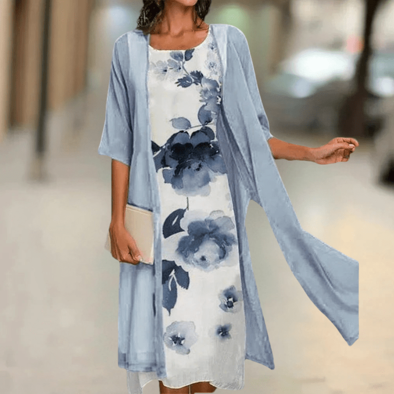 Robe Longue à Col Rond pour Femmes - Marie Montel