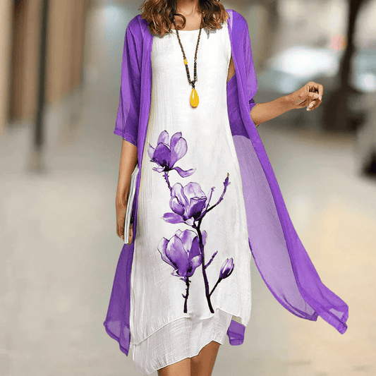 Robe Longue à Col Rond pour Femmes - Marie Montel