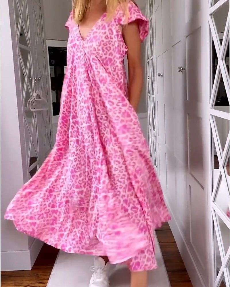 Robe Longue à Imprimé Léopard pour Femmes - Marie Montel
