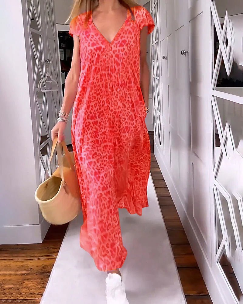 Robe Longue à Imprimé Léopard pour Femmes - Marie Montel