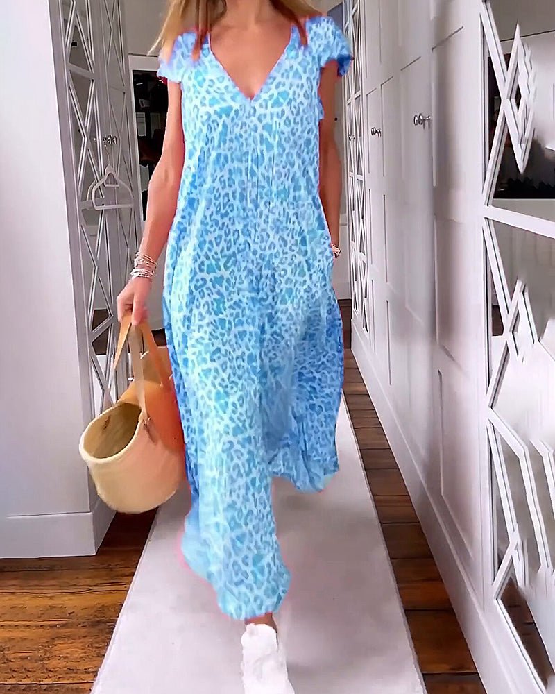 Robe Longue à Imprimé Léopard pour Femmes - Marie Montel