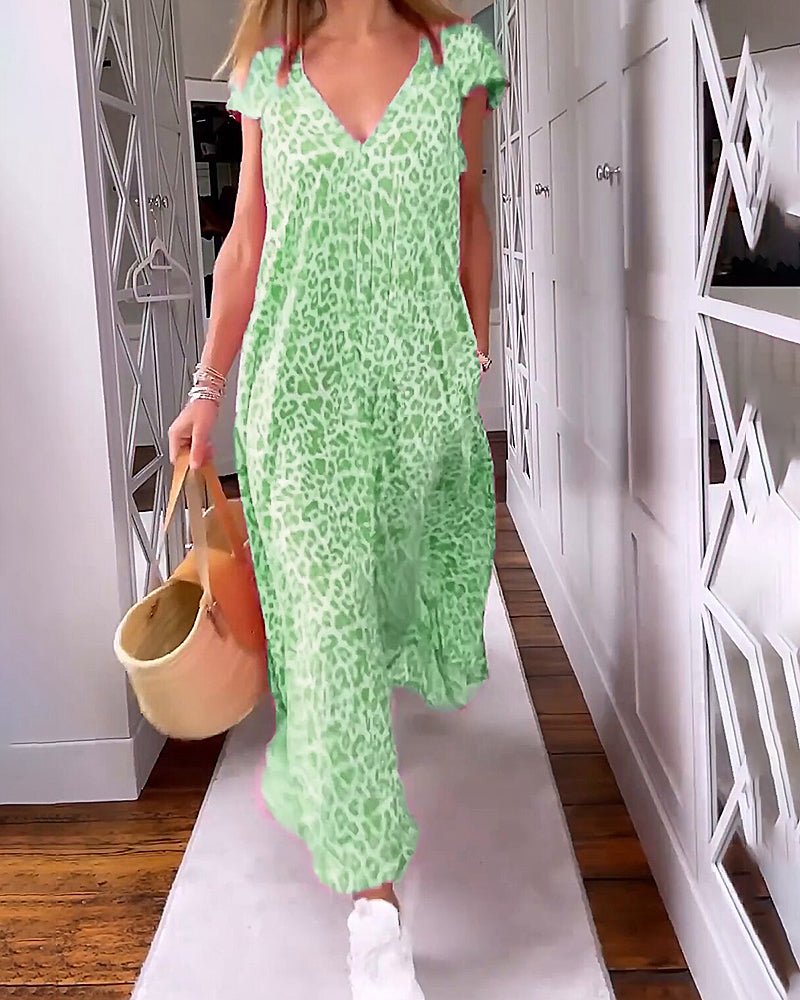 Robe Longue à Imprimé Léopard pour Femmes - Marie Montel