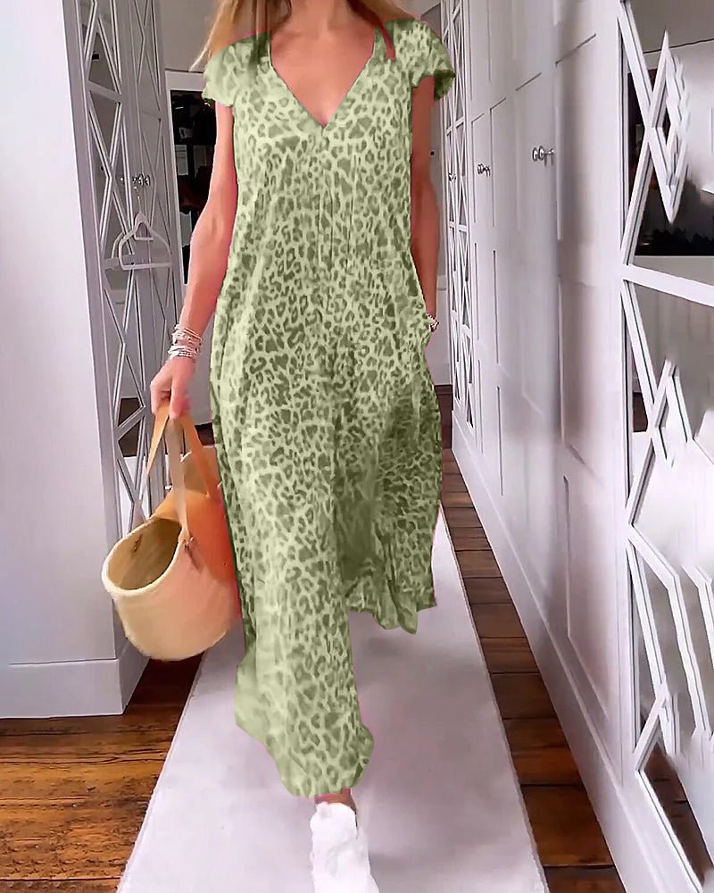 Robe Longue à Imprimé Léopard pour Femmes - Marie Montel