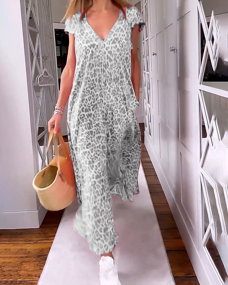 Robe Longue à Imprimé Léopard pour Femmes - Marie Montel