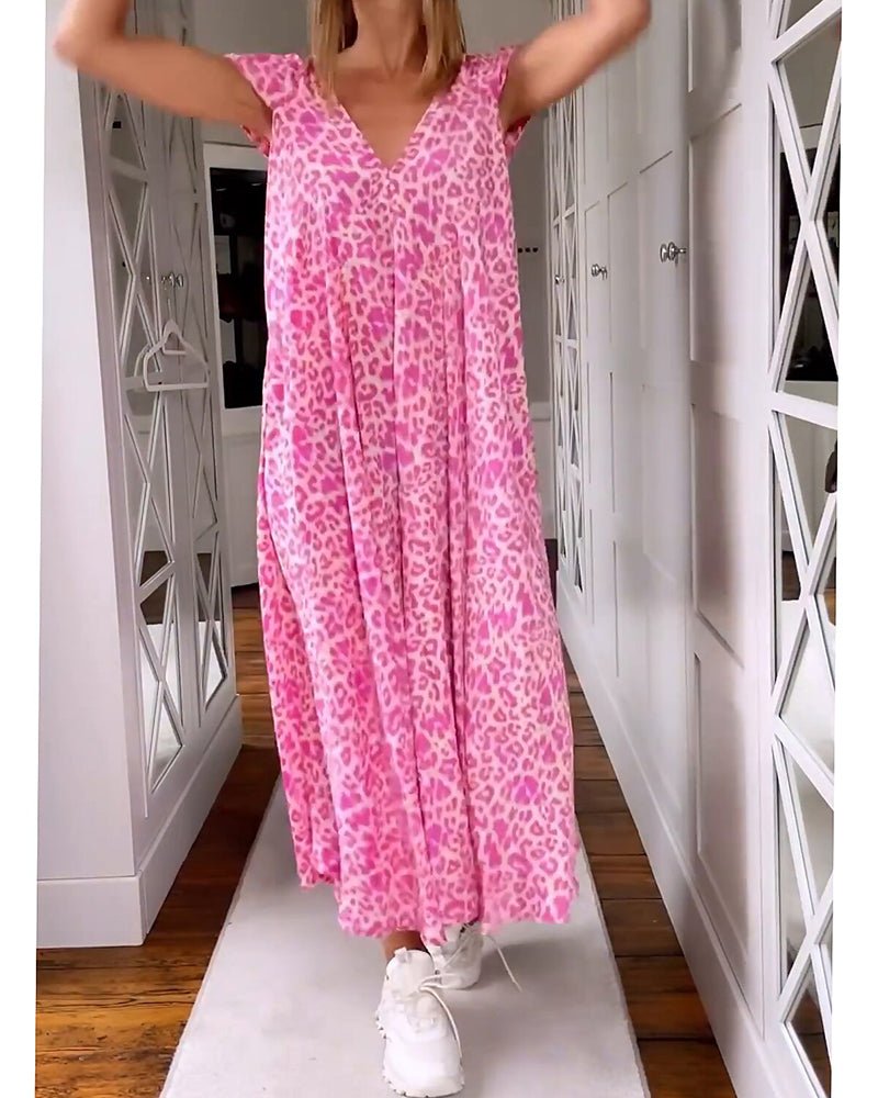 Robe Longue à Imprimé Léopard pour Femmes - Marie Montel