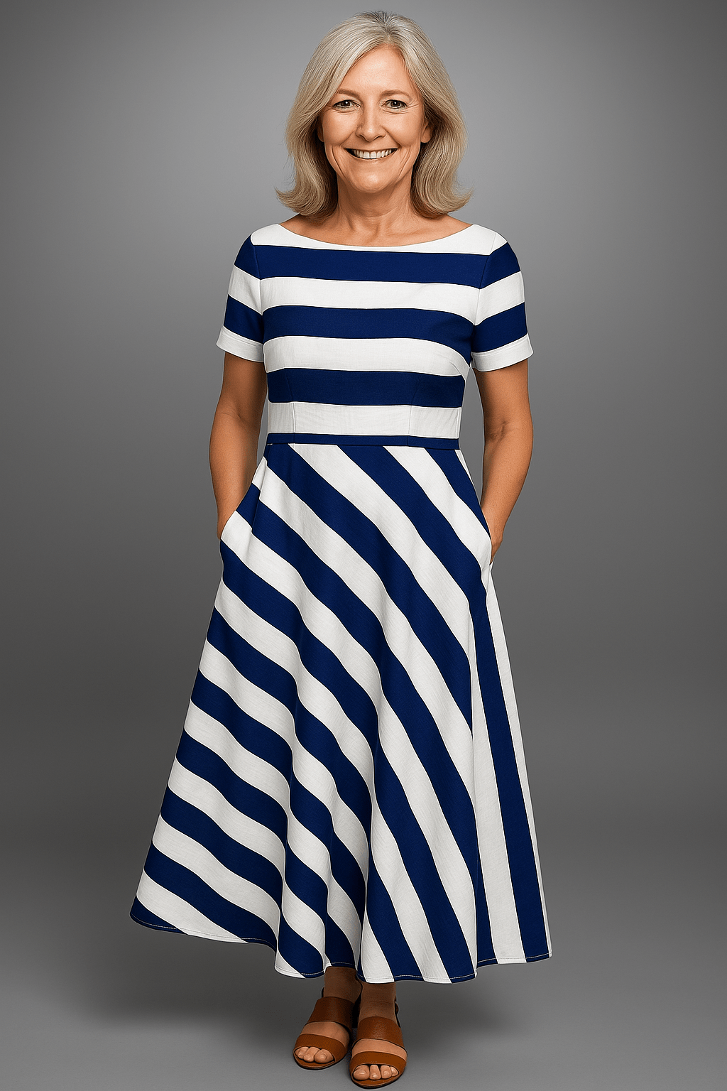 Robe Longue à Rayures pour Femmes - Marie Montel