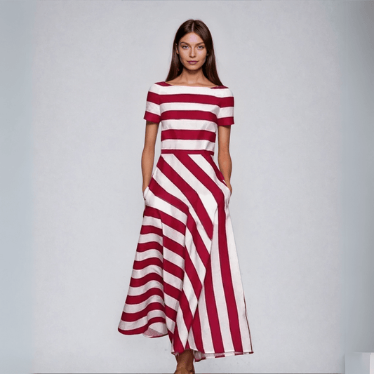 Robe Longue à Rayures pour Femmes - Marie Montel