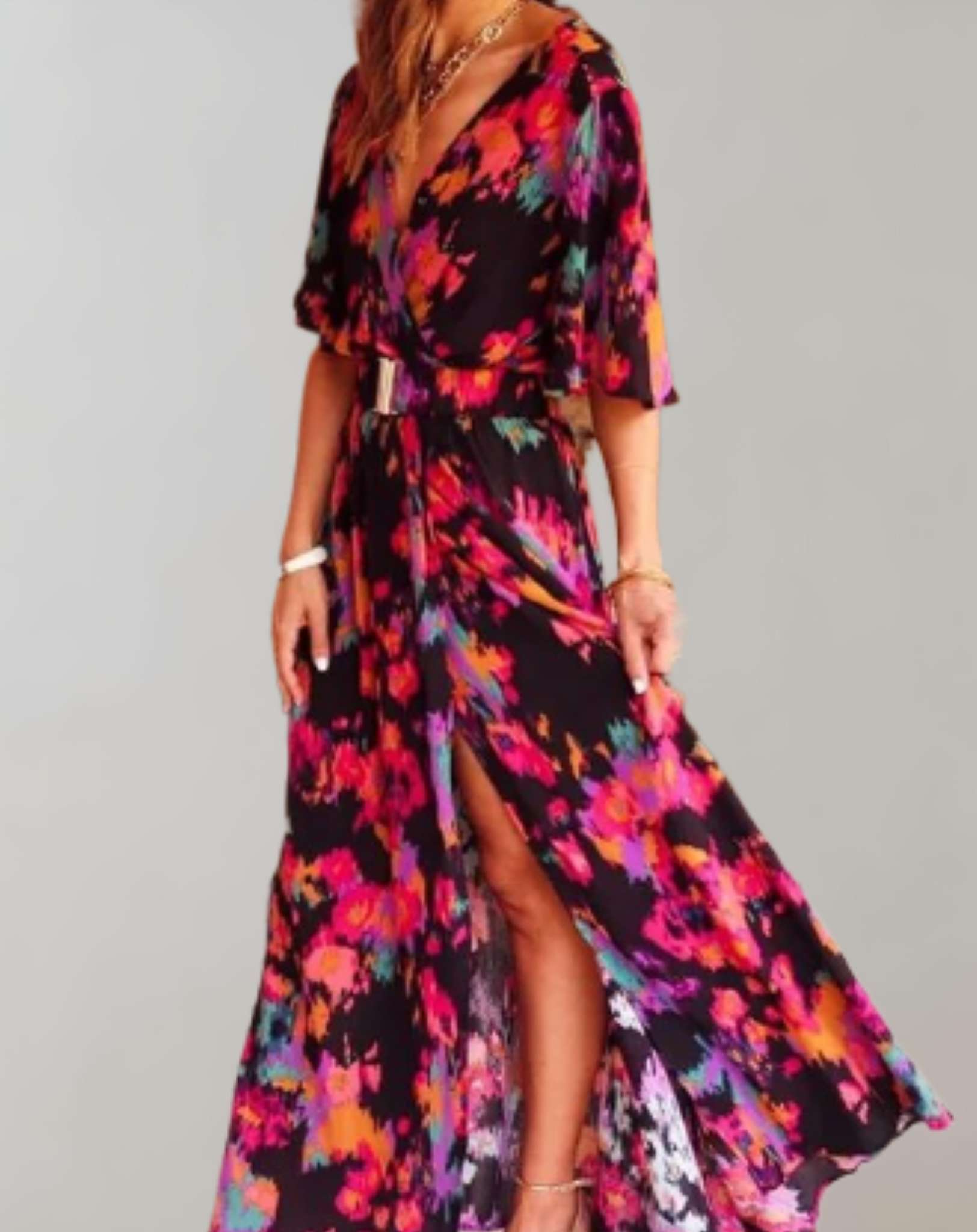 Robe Longue Décontractée en Mélange de Polyester pour Femmes - Marie Montel