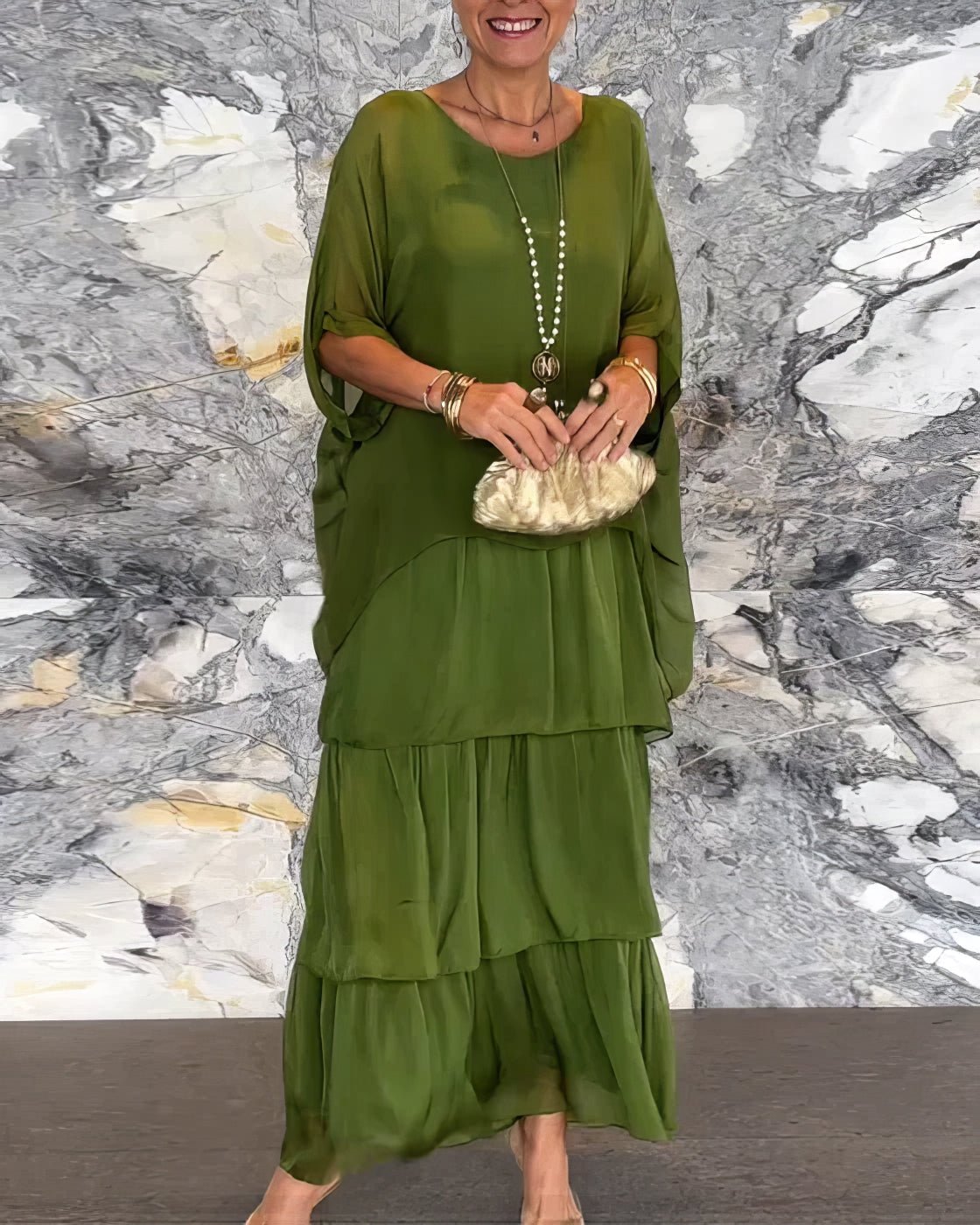 Robe Longue Droite à Manches Longues pour Femmes - Marie Montel