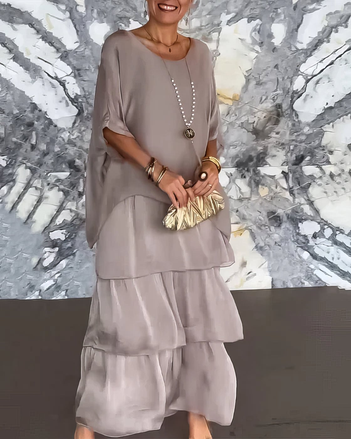 Robe Longue Droite à Manches Longues pour Femmes - Marie Montel