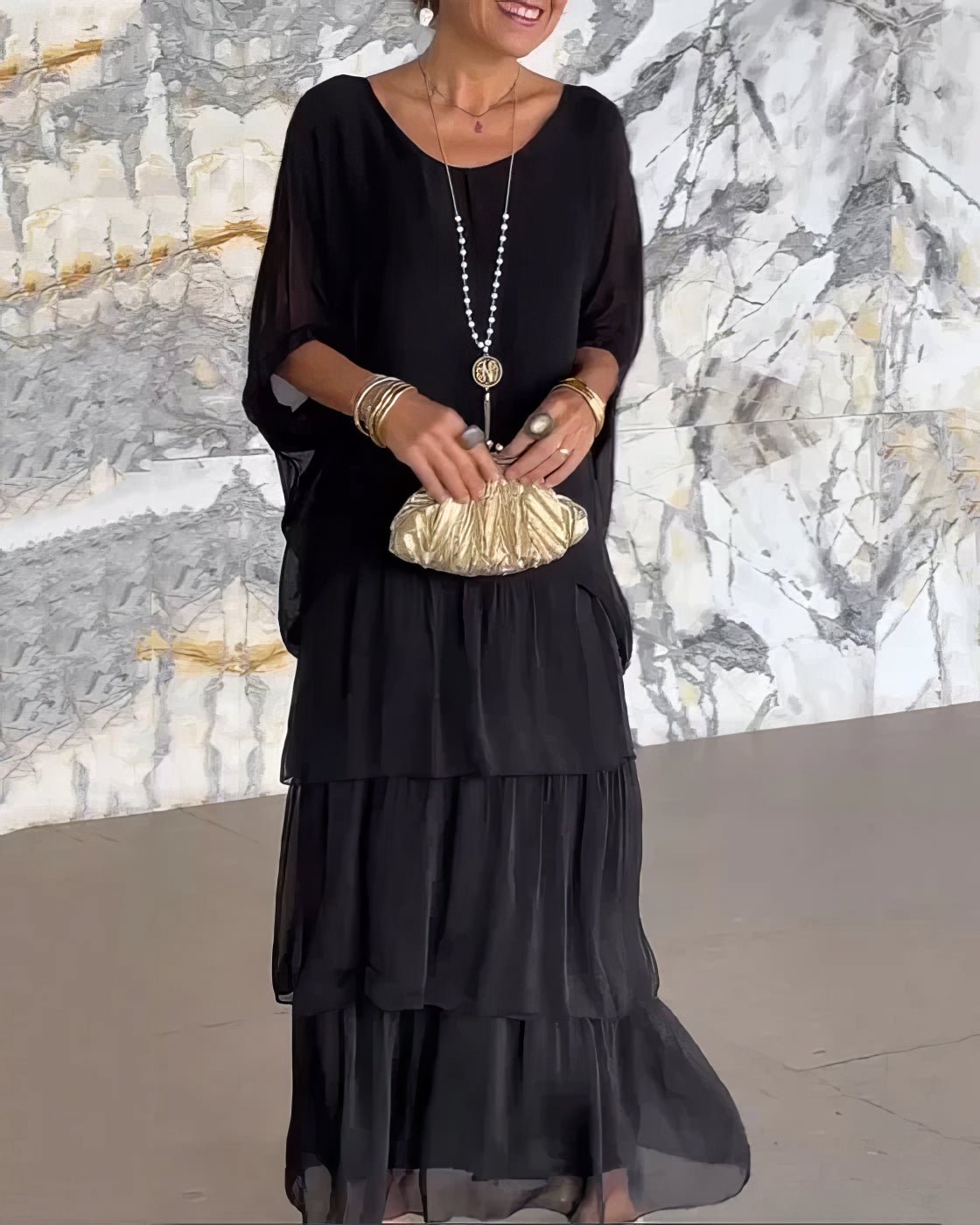 Robe Longue Droite à Manches Longues pour Femmes - Marie Montel