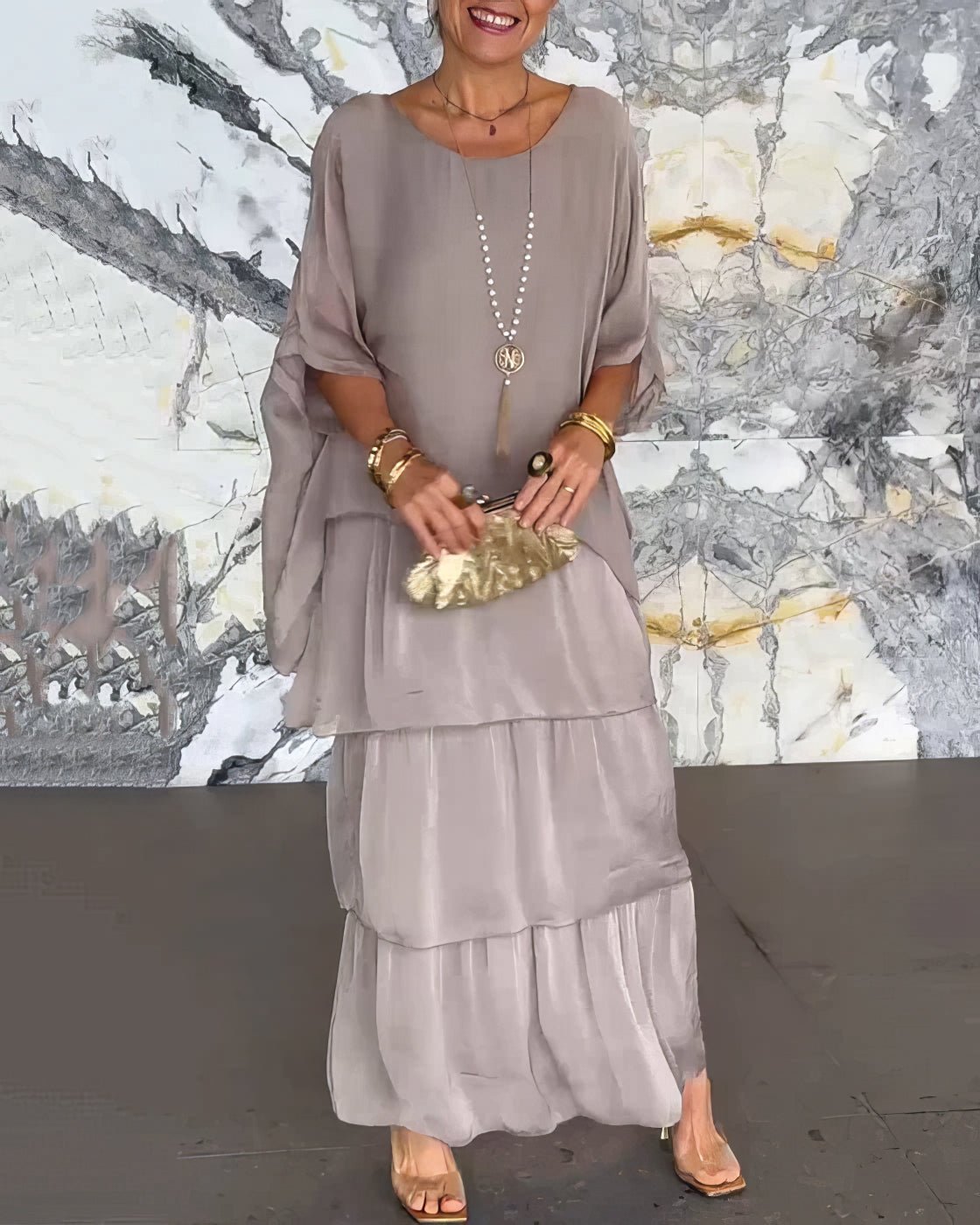Robe Longue Droite à Manches Longues pour Femmes - Marie Montel