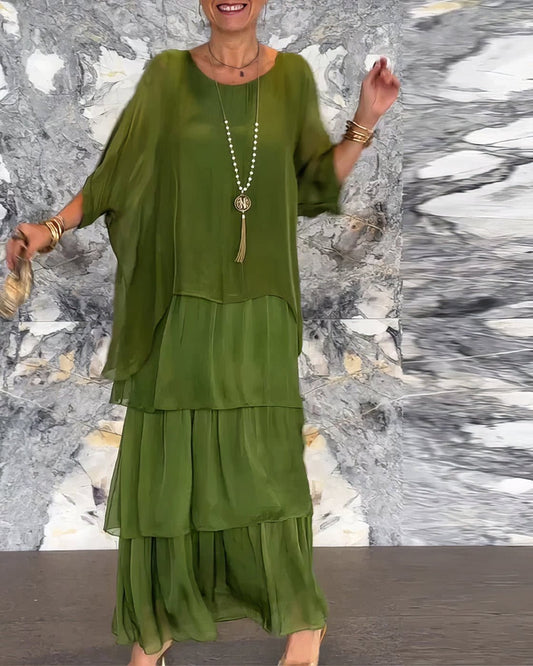 Robe Longue Droite à Manches Longues pour Femmes - Marie Montel