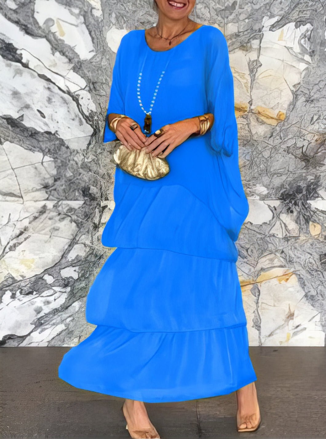 Robe Longue Droite à Manches Longues pour Femmes - Marie Montel